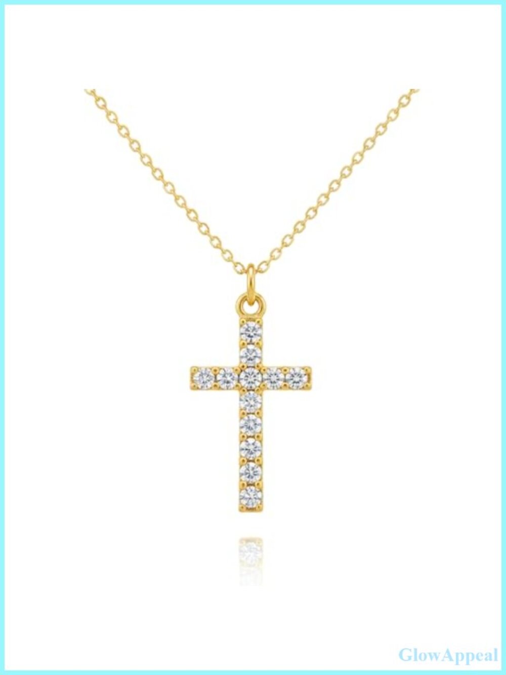 Gold Plated Cross Necklace Dainty Adjustable Pendant Chain Women